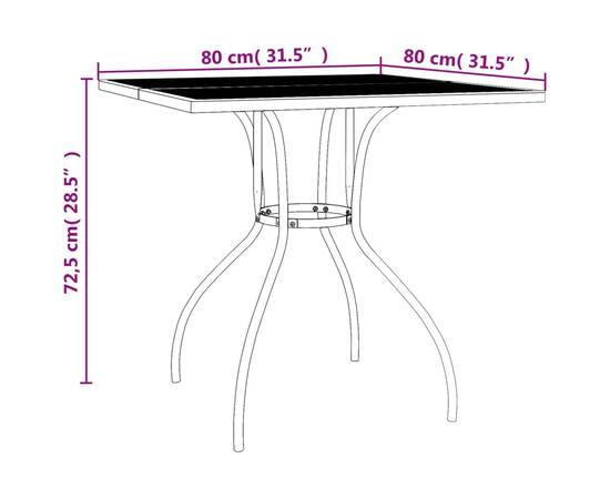 Set de masă pentru grădină, 5 piese, antracit, oțel, 11 image