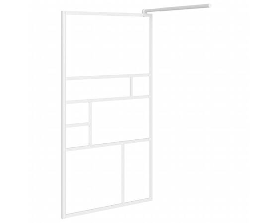 Paravan duș walk-in cu raft alb 100x195 cm sticlă esg/aluminiu, 5 image