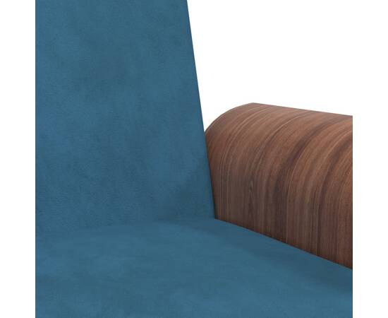 Canapea extensibilă cu suporturi de pahare, albastru, catifea, 10 image