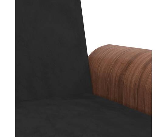 Canapea extensibilă cu suporturi de pahare, negru, catifea, 10 image