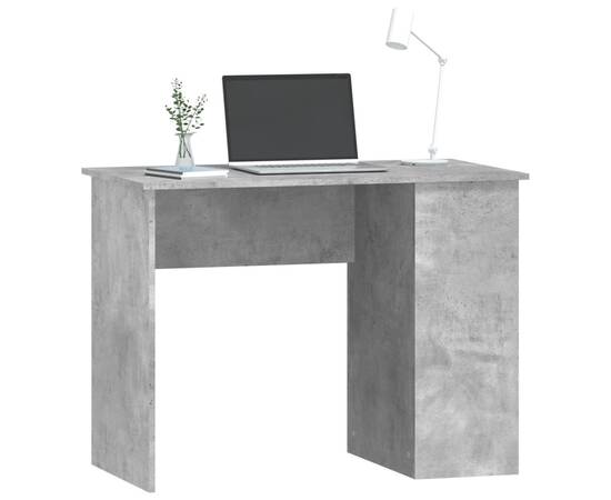 Birou, gri beton, 100x55x75 cm, lemn prelucrat, 3 image