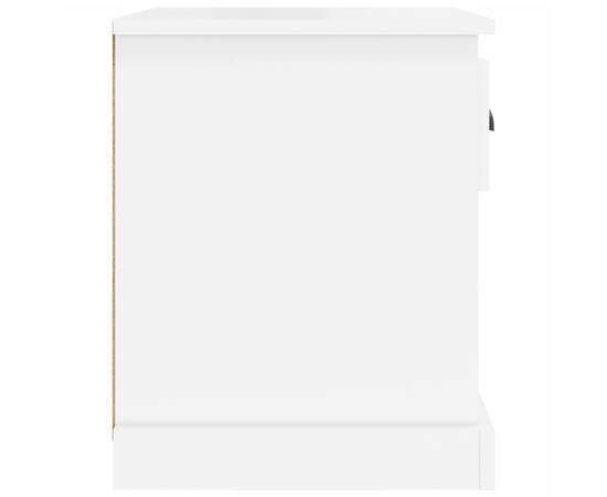 Noptieră, alb extralucios, 39x39x47,5 cm, lemn prelucrat, 8 image