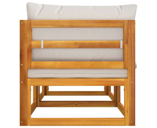 Canapele colț modulare, 2 buc, perne gri deschis, lemn acacia, 5 image