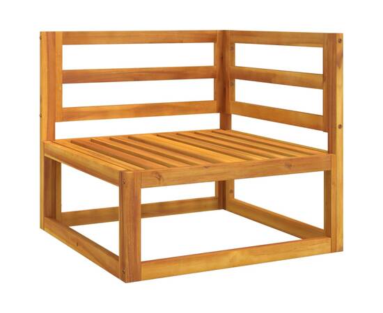Canapele colț modulare, 2 buc, perne taupe, lemn masiv acacia, 6 image