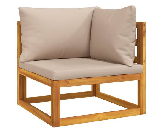 Set canapea de grădină, 2 piese, cu perne, lemn masiv de acacia, 9 image