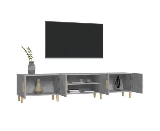Comodă tv, gri beton, 180x31,5x40 cm, lemn prelucrat, 5 image