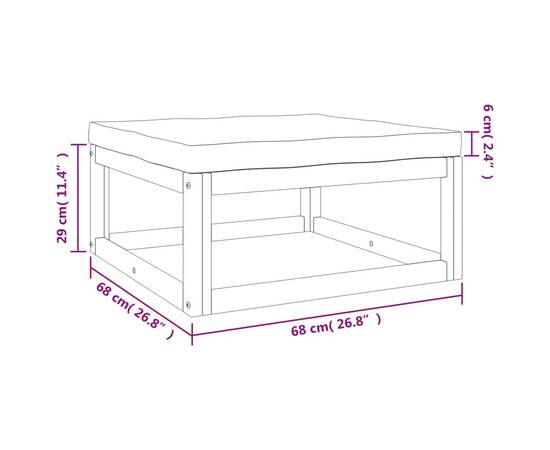 Set mobilier de grădină cu perne verzi, 4 piese, lemn masiv, 8 image