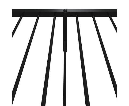 Cadru pat metalic cu tăblii de cap/picioare, negru, 80x200 cm, 8 image
