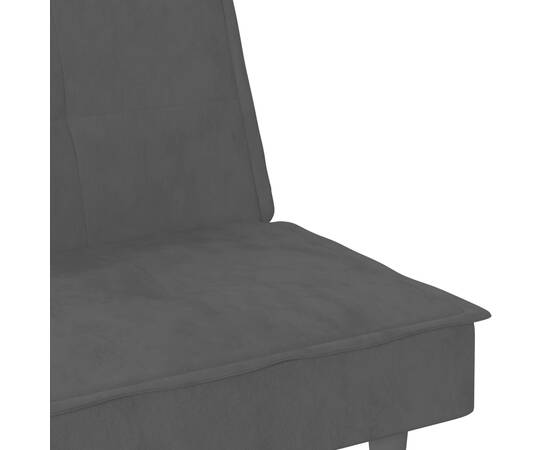 Canapea extensibilă cu suporturi de pahare, negru, catifea, 10 image