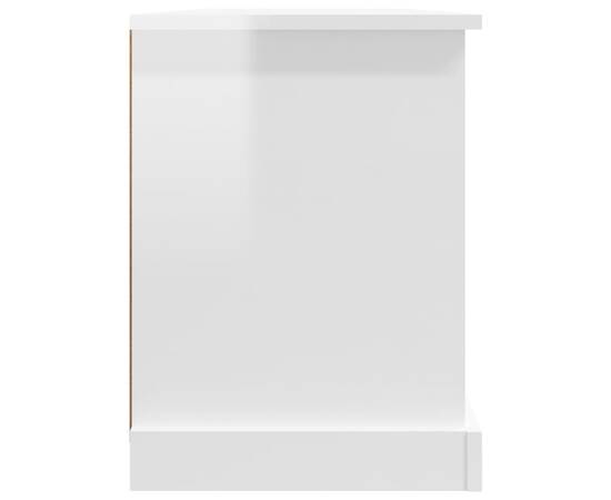 Comodă tv, alb extralucios, 99,5x35,5x48 cm, lemn prelucrat, 7 image