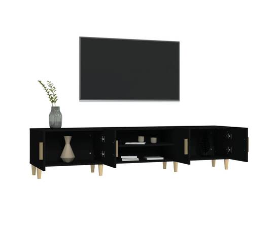 Comodă tv, negru, 180x31,5x40 cm, lemn prelucrat, 5 image