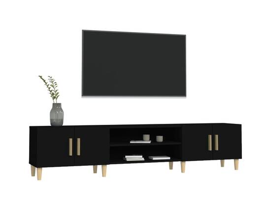 Comodă tv, negru, 180x31,5x40 cm, lemn prelucrat, 4 image