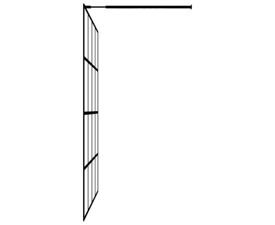 Paravan duș walk-in cu raft negru 90x195 cm sticlă esg/aluminiu, 6 image