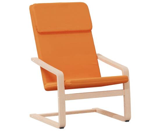 Scaun de relaxare cu taburet, galben închis, material textil, 5 image