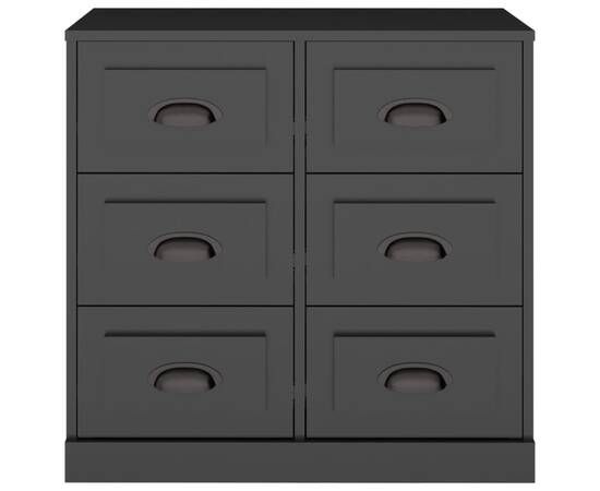 Servantă, negru, 70x35,5x67,5 cm, lemn prelucrat, 6 image