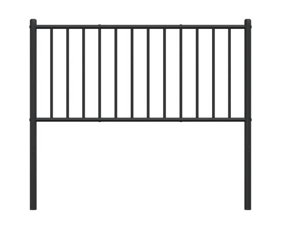 Tăblie de pat metalică, negru, 84,5x3x90 cm, 5 image