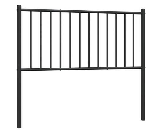 Tăblie de pat metalică, negru, 84,5x3x90 cm, 2 image