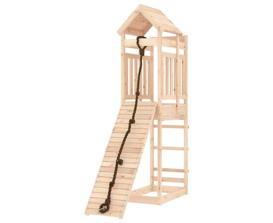 Căsuță de joacă cu perete de cățărat, lemn masiv de pin, 4 image