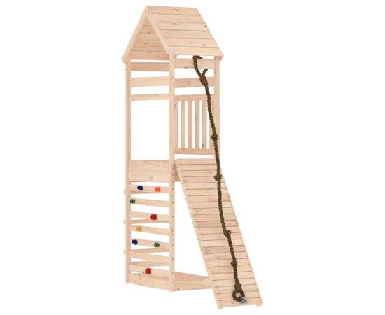 Căsuță de joacă cu perete de cățărat, lemn masiv de pin, 3 image