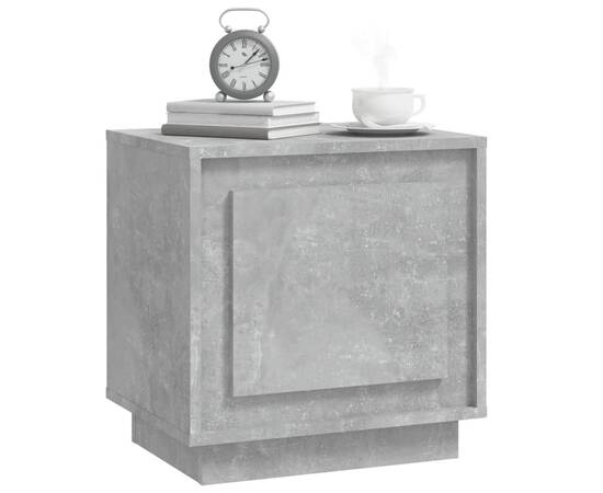 Noptiere, 2 buc., gri beton, 44x35x45 cm, lemn prelucrat, 4 image