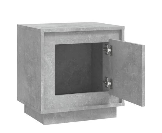 Noptiere, 2 buc., gri beton, 44x35x45 cm, lemn prelucrat, 6 image