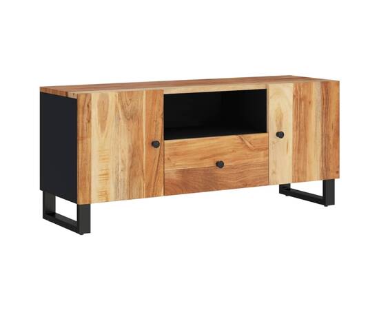 Dulap tv, 105x33,5x46 cm, lemn masiv de acacia&lemn prelucrat, 11 image