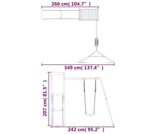 Set de joacă pentru exterior, lemn masiv de douglas, 11 image