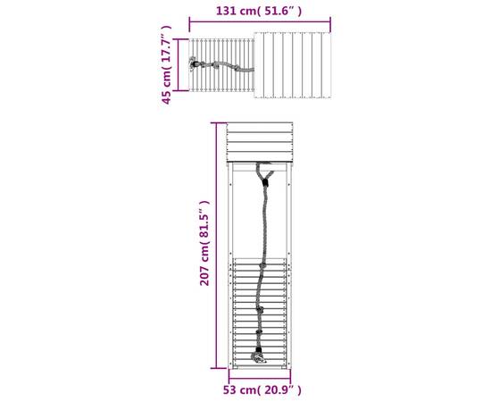 Căsuță de joacă cu perete de cățărat, lemn de pin impregnat, 9 image