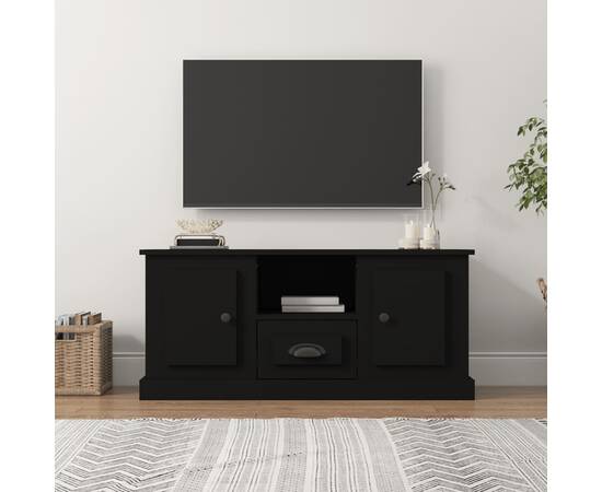 Comodă tv, negru, 100x35,5x45 cm, lemn prelucrat