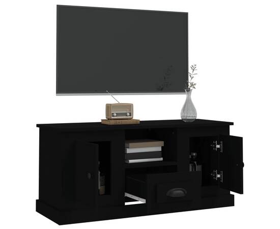 Comodă tv, negru, 100x35,5x45 cm, lemn prelucrat, 5 image
