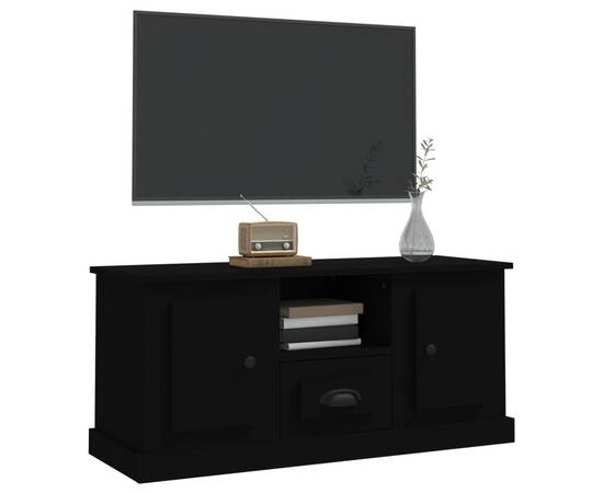 Comodă tv, negru, 100x35,5x45 cm, lemn prelucrat, 4 image