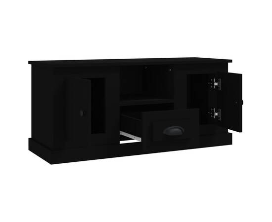Comodă tv, negru, 100x35,5x45 cm, lemn prelucrat, 8 image