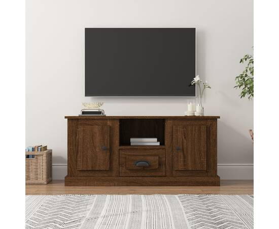 Comodă tv, stejar maro, 100x35,5x45 cm, lemn prelucrat