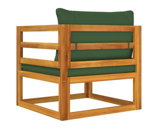 Scaun de grădină cu pernă gri, lemn masiv de acacia, 6 image