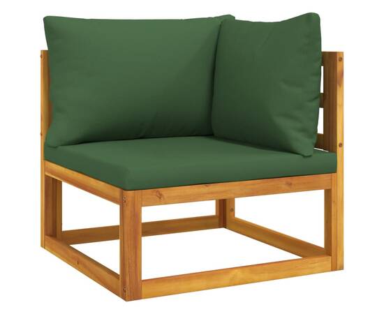 Set canapea de grădină, 2 piese, cu perne, lemn masiv de acacia, 9 image