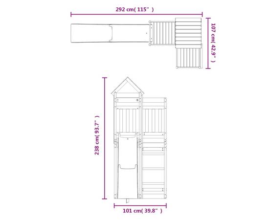 Set de joacă pentru exterior, lemn masiv de douglas, 9 image