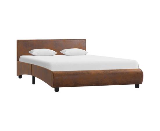 Cadru de pat, maro, 120 x 200 cm, piele ecologică