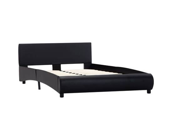 Cadru de pat, negru, 140 x 200 cm, piele ecologică, 2 image