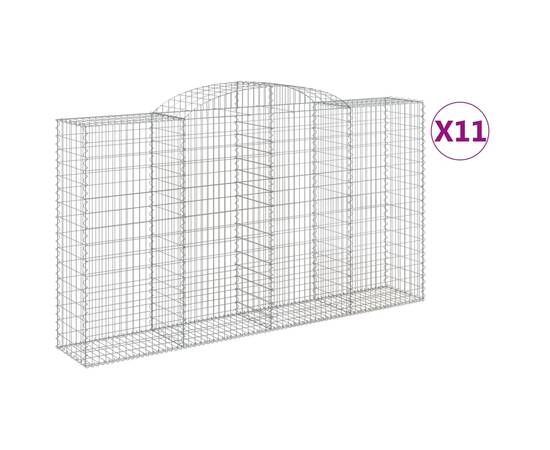 Coșuri gabion arcuite 11 buc, 300x50x160/180cm, fier galvanizat, 2 image