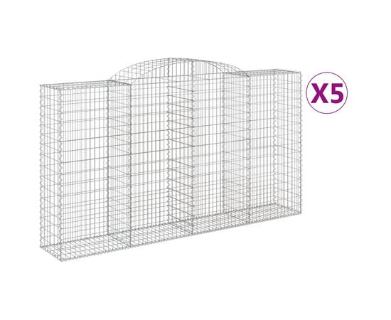 Coșuri gabion arcuite 5 buc, 300x50x160/180 cm, fier galvanizat, 2 image