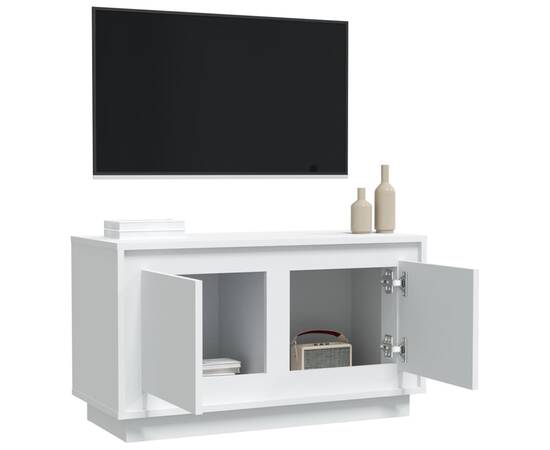 Dulap tv, alb, 80x35x45 cm, lemn prelucrat, 5 image