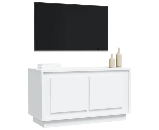 Dulap tv, alb, 80x35x45 cm, lemn prelucrat, 4 image