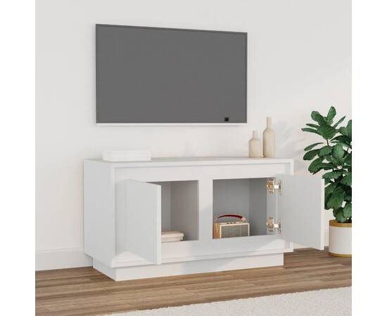 Dulap tv, alb, 80x35x45 cm, lemn prelucrat, 3 image