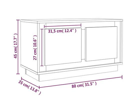 Dulap tv, alb, 80x35x45 cm, lemn prelucrat, 10 image