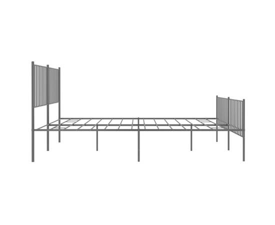 Cadru pat metalic cu tăblie de cap/picioare, negru, 150x200 cm, 6 image