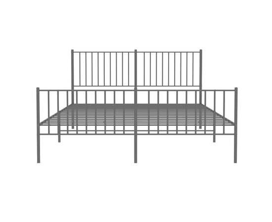 Cadru pat metalic cu tăblie de cap/picioare, negru, 150x200 cm, 5 image