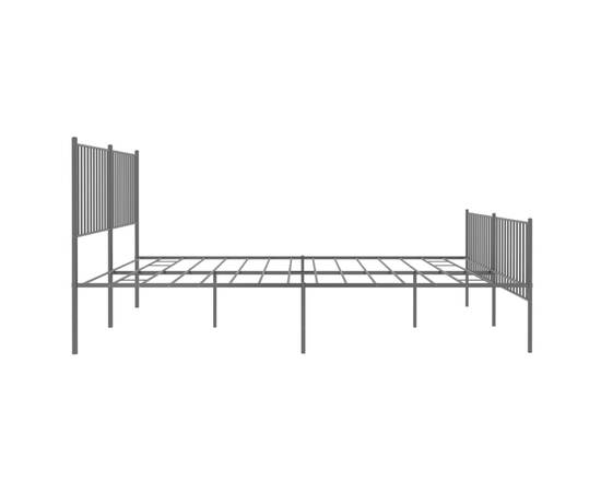 Cadru pat metalic cu tăblii de cap/picioare, negru, 183x213 cm, 6 image
