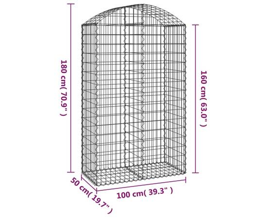 Coș gabion arcuit, 100x50x160/180 cm, fier galvanizat, 5 image