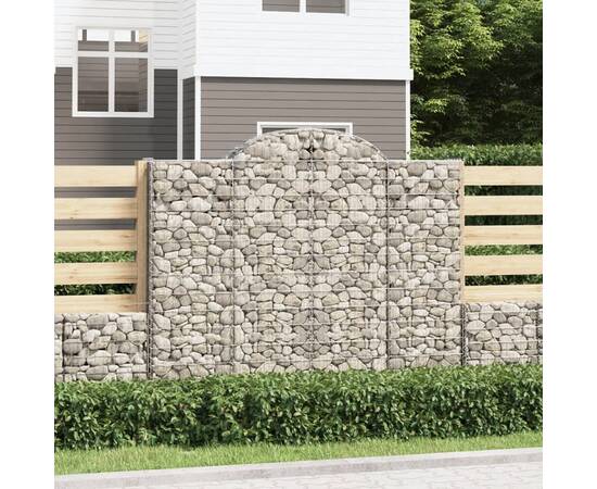 Coș gabion arcuit, 11 buc, 200x50x160/180 cm, fier galvanizat