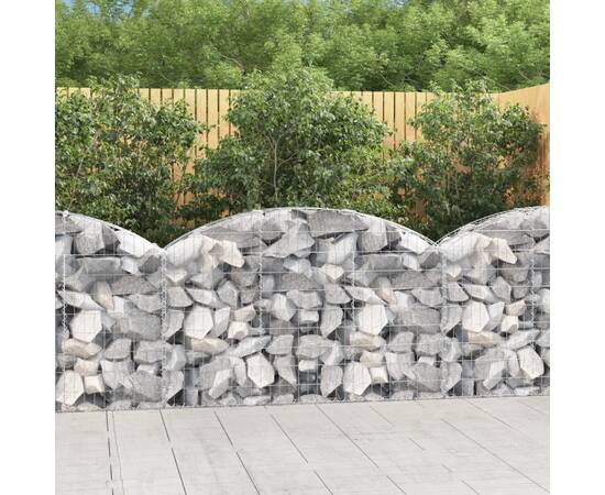 Coș gabion arcuit, 150x30x80/100 cm, fier galvanizat